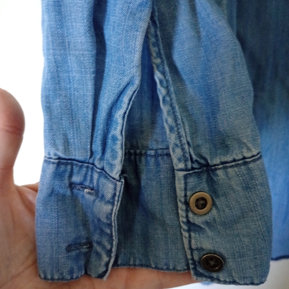 Philosophy Chambray Button-Up Shirt Dress With Pockets Size Small - Picture 5 of 13